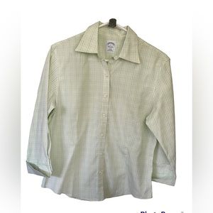 Brooks Brothers Green Button Down Plaid Shirt Sz 8‎